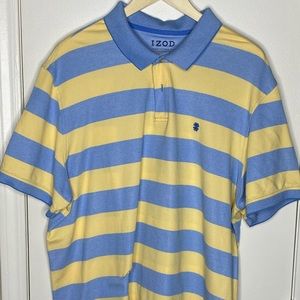 Izod the advantage polo-yellow/light blue stripes XXL